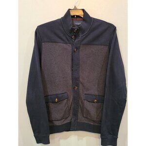 Ted Baker Jacket Men's XL Size 5 Jersey Bomber Navy Grey Casual Normcore Basic